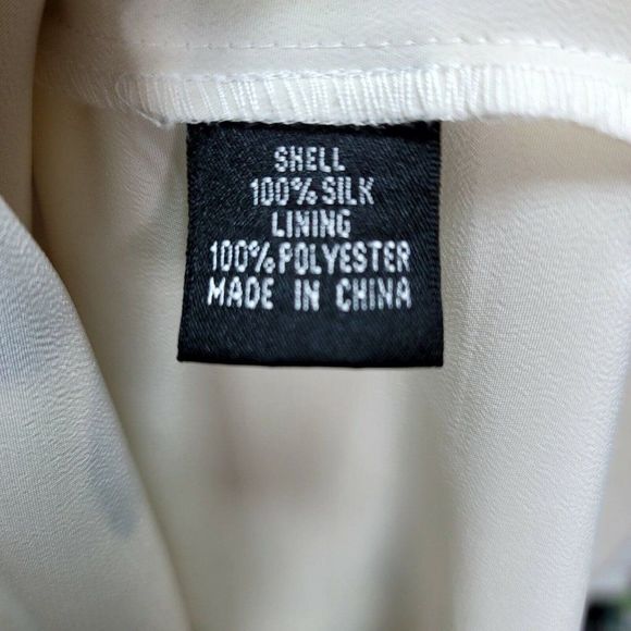 ADRIANNA PAPELL Womens 6 100% Silk Ivory Bubble Hem Casual‎ Summer Sun Dress - Picture 11 of 11